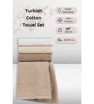 4 Lü Pamuk Spor - Mutfak Havlu Havlusu Aden - 30x50 (Gri)