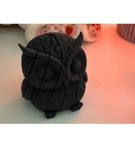 3D Baskı Hareketli Baykuş Figürü - Eklemli Flexi Oyuncak - Siyah