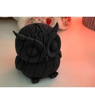 3D Baskı Hareketli Baykuş Figürü - Eklemli Flexi Oyuncak - Siyah