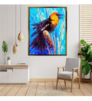 Tablore Canlı Renkli Kuş Figürlü Tablo Çerçeveli Kanvas Tablo Modern Salon Dekoru