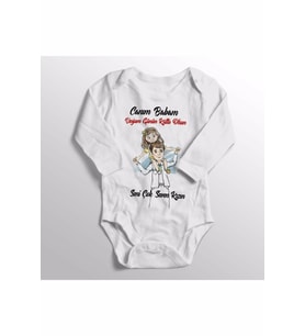 Kız Bebek Beyaz Seni Çok Seven Kızın Yazılı Doğum Günü Hediyesi Bebek Zıbını