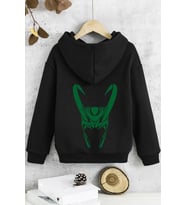 Çocuk Floki Baskılı Sweatshirt (Siyah)