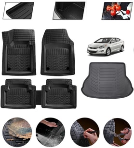 Hyundai Elantra 2011-2015 Uyumlu Paspas Araca Özel Bagaj Havuzu MBS Siyah
