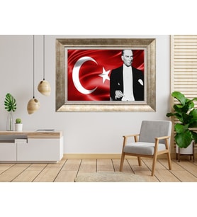 Gümüş Çerçeveli Atatürk Tablo a577