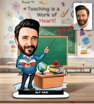 Kişiye Özel Karikatür Erkek Öğretmen Biblo , Öğretmenler Günü Hediyesi, Sevgiliye Hediye