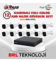 Dahua 12 Kameralı Renkli Gece Görüşlü Full HD Güvenlik Kamera Seti
