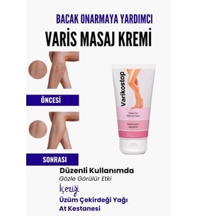 Süper Var.is Bölgesi Için Bacak Onarmaya Yardımcı Ve Besleyici Varikostop Masaj Kremi 200 ml