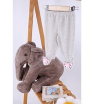 Kadife Oyuncaklı Kız Erkek Bebek Çocuk Pantolon Pembe Ayı03-1521