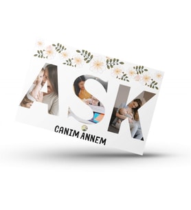 Kişiye Özel Aşk Yazılı Ahşap Poster