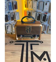 Vintage Stil Radyo Bluetooth FM AM SW USB TF Kart Destekli Hoparlör (Açık Kahverengi)