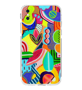 PrintiFy iPhone X ile Uyumlu Retro Color 6  Kamera Korumalı Şeffaf  Kılıf