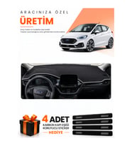 FORD FİESTA (2020-2023) Uyumlu Torpido Koruma Örtüsü Oto Kılıfı - Siyah Gri