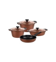 Oms Triana 7 Parça Granit Döküm Tencere Seti Bronz 3536