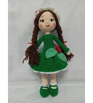 Yeşil Kikona Çiçeği Bebek Amigurumi Organik Oyuncak
