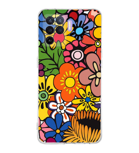 PrintiFy Oppo A92 ile Uyumlu Retro Color 2  Kamera Korumalı Şeffaf  Kılıf