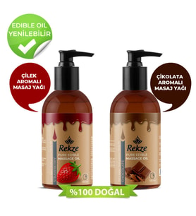 Rekze Nemlendirici Çikolata ve Çilek aromalı Erkek ve Kadınlara Uygun Vücut Masaj Yağı 120 ml