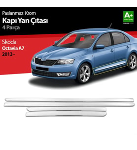 Skoda Octavia Uyumlu A7 Krom Kapı Yan Çıtası 2013 Üzeri