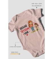 Bekar Teyzem Var! Kısa Kollu Bebek Body %100 Pamuk