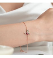 925 Ayar Gümüş Zirkon Taşlı Arı Kuşu Bileklik (Rose)