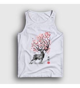 Presmono Unisex Beyaz Sakura Deer Geyik Atlet 372693tt