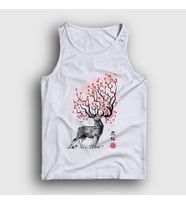 Presmono Unisex Beyaz Sakura Deer Geyik Atlet 372693tt