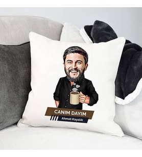 Kişiye Özel Dayıya Hediye Karikatürlü Yastık