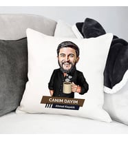 Kişiye Özel Dayıya Hediye Karikatürlü Yastık