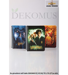DEKOMUS İLE LİSANSLI HARRY POTTER SPIRALLI A6 ÇİZGİLİ NOT DEFTERİ / BLOKNOT