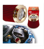 CARUB Spor Hava Filtresi Performans Racing Tuning 2-Aparatlı Krom-Kırmızı (Büyük Boy)