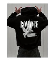 Unisex Romance Sirt Detayli Baskılı Oversize Sweatshirt (Siyah)
