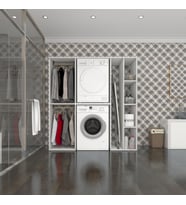 Kenzlife çamaşır-kurutma makinesi dolabı ve giysi dolabı cevheri sağ byz 180*170*60  banyo (Beyaz)