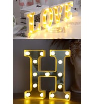 3D Led Işıklı H Harfi Büyük Boy Organizasyon Dekorasyonu (Krem)