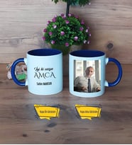 Amcaya Hediye Kupa Bardak Lacivert Fotoğraflı Amcaya Doğum Günü Hediyesi