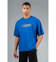 Maraton Oversize Erkek Bisiklet Yaka Saks T-shirt