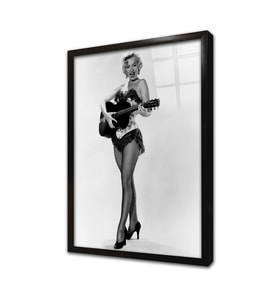 Siyah Beyaz Marilyn Monroe Çerçeveli Cam Tablo