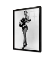 Siyah Beyaz Marilyn Monroe Çerçeveli Cam Tablo