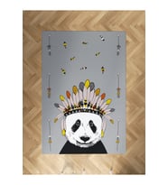 MEKTA HOME BEBEK VE ÇOCUK ODASI Kızılderili Panda Desenli Halı
