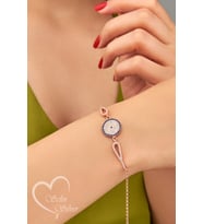 NAZAR BONCUĞU TAŞLI ROSE GOLD GÜMÜŞ BİLEKLİK 925 AYAR