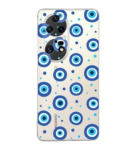 PrintiFy Huawei P50 Pro ile Uyumlu 1mm Slim Fit Nazar Boncuğu 1 Baskılı Şeffaf  Kılıf