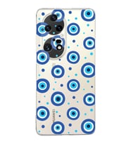 PrintiFy Huawei P50 Pro ile Uyumlu 1mm Slim Fit Nazar Boncuğu 1 Baskılı Şeffaf  Kılıf
