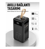 Mey İthalat® Tüm Cihazlarla Uyumlu LED Fenerli 4 Çıkışlı Powerbank Yeni Nesil