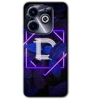 İnfinix Hot 40i Kılıf HD Desen Baskılı Kılıf - Dark Neon Yaprak D Harfi