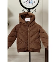 Erkek Bebek Kapüşonlu Kışlık Mont 51332 (KAHVE)