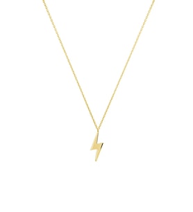 Kişiye Özel 925 Ayar Gümüş Şimşek Kolye (Gold)