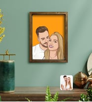 BK Gift Kişiye Özel Çizgi Roman Karikatürlü Doğal Masif Ahşap Çerçeveli Tablo 30x40cm-1