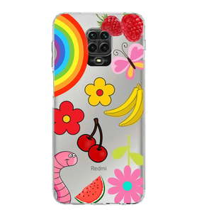 PrintiFy Xiaomi Redmi Note 9 Pro ile Uyumlu Water Color 5  Kamera Korumalı Şeffaf  Kılıf