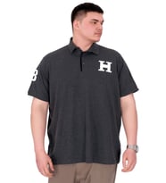 Mode XL Büyük Beden Erkek T-Shirt Polo Yaka H BROUDED U25312 Antrasit