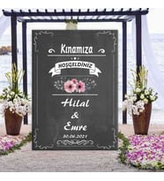 Kına Gecesi İçin İsme Özel Ayaklı Karşılama Pano