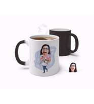 BK Gift Kişiye Özel Anneler Günü Temalı Ev Hanımı Anne Karikatürlü Sihirli Kupa Bardak-3 (Beyaz)