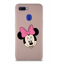 Oppo A5S Soft Premier Kapak Minnie Mouse-C Tasarımlı Silikon Kılıf - Pudra (Şeffaf)